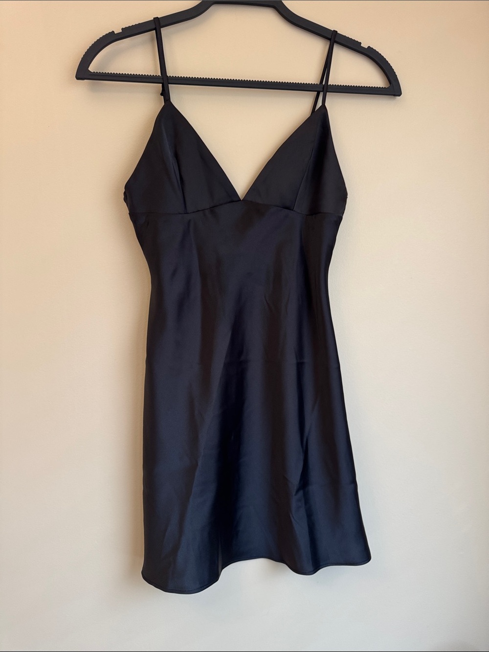 Zara NWT Black Satin A Line Slip Dress Size XS